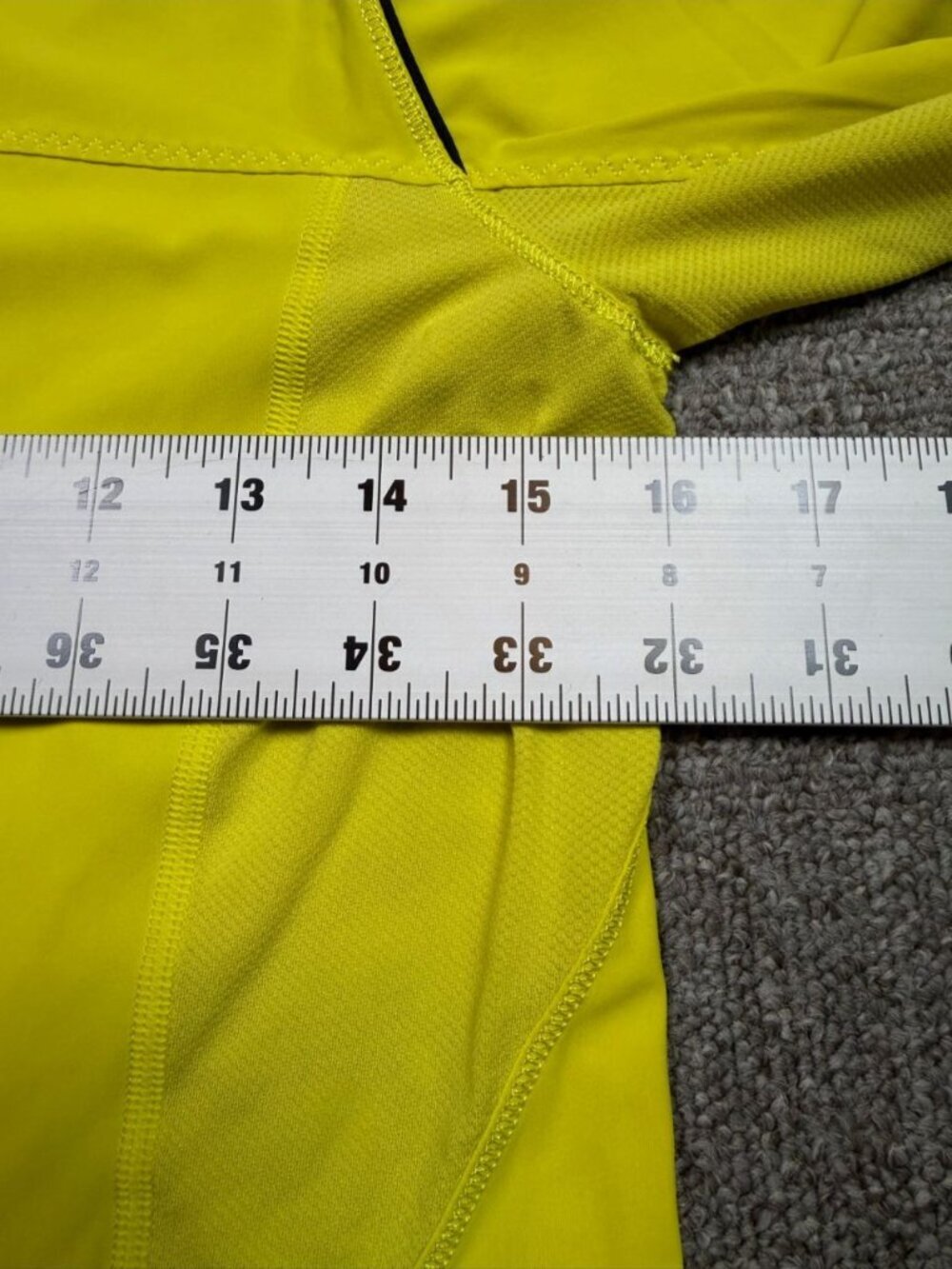Lululemon Runbeam Long Sleeve Top 6 Split Pea Yellow Stretch Running Shirt - Picture 5 of 7